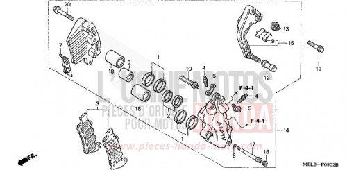 BREMSSATTEL, L. VORNE (NT650V2/3/4/5) NT650V3 de 2003